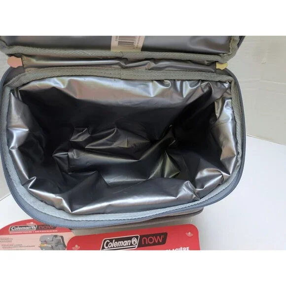 Coleman Grey Collapsible Insulated Backpack Cooler Bag Lunch Travel NEW - Picture 5 of 10